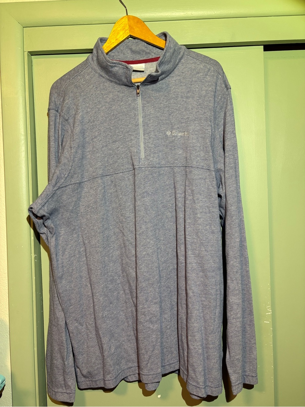 Columbia Men's Heather Blue 1/4 Zip Lightweight Pullover